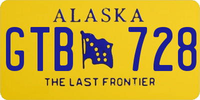 AK license plate GTB728