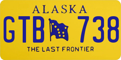 AK license plate GTB738