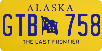 AK license plate GTB758