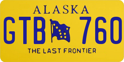 AK license plate GTB760