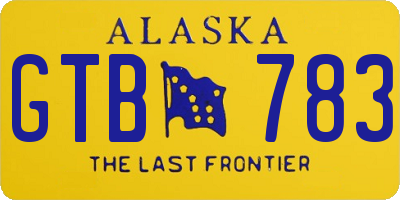 AK license plate GTB783