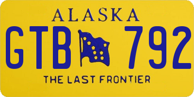 AK license plate GTB792