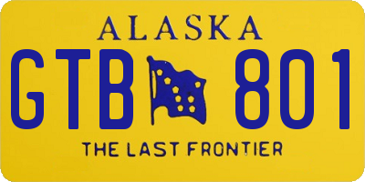 AK license plate GTB801