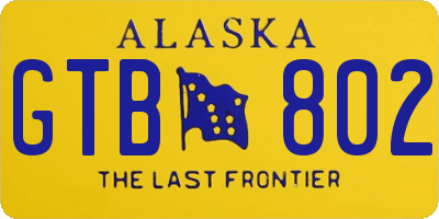 AK license plate GTB802