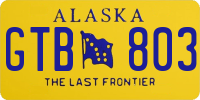 AK license plate GTB803