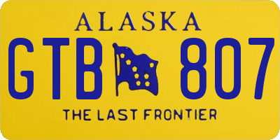 AK license plate GTB807