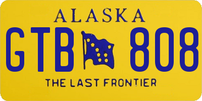 AK license plate GTB808