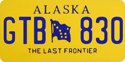 AK license plate GTB830