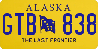 AK license plate GTB838