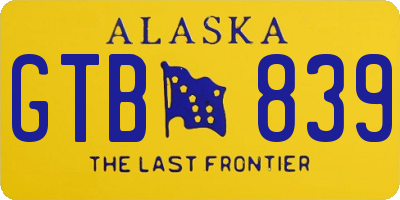 AK license plate GTB839