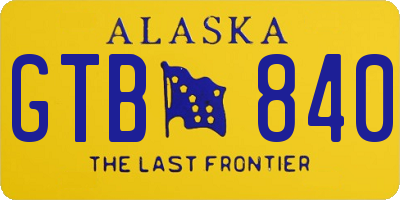 AK license plate GTB840