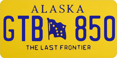 AK license plate GTB850