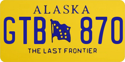 AK license plate GTB870