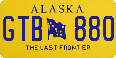 AK license plate GTB880