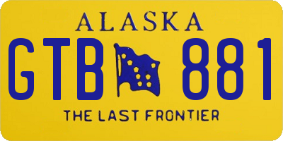 AK license plate GTB881