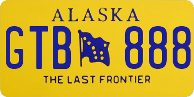 AK license plate GTB888