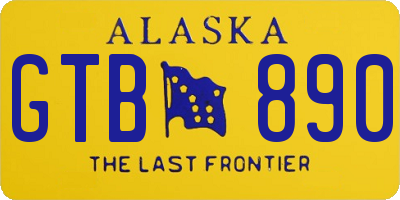 AK license plate GTB890