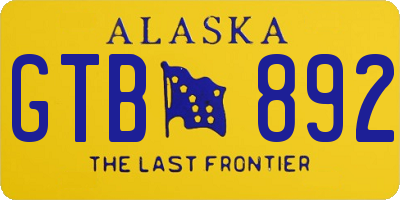 AK license plate GTB892