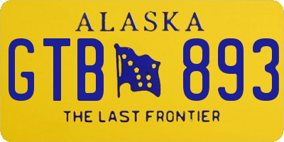 AK license plate GTB893