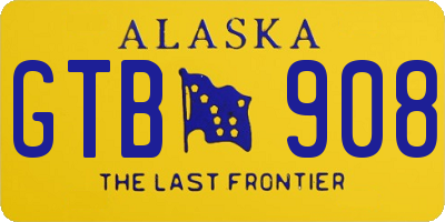 AK license plate GTB908