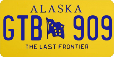 AK license plate GTB909