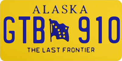 AK license plate GTB910