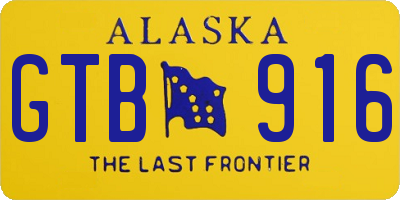 AK license plate GTB916