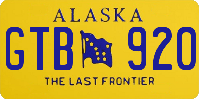 AK license plate GTB920