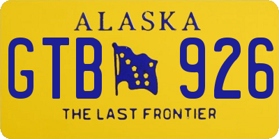 AK license plate GTB926