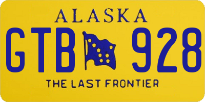 AK license plate GTB928