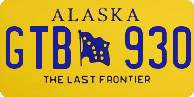 AK license plate GTB930