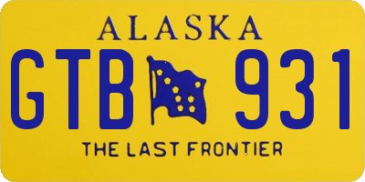 AK license plate GTB931