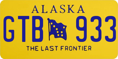 AK license plate GTB933