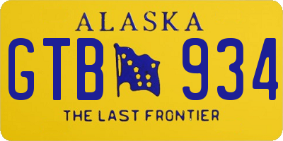 AK license plate GTB934