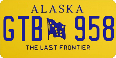 AK license plate GTB958