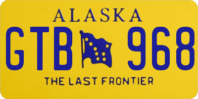 AK license plate GTB968