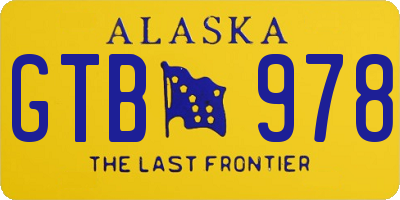 AK license plate GTB978