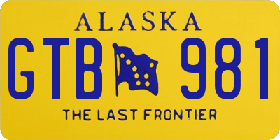 AK license plate GTB981