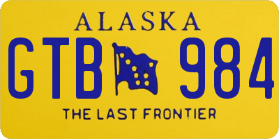 AK license plate GTB984