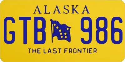 AK license plate GTB986