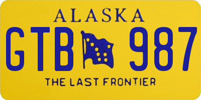 AK license plate GTB987