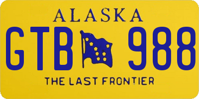 AK license plate GTB988