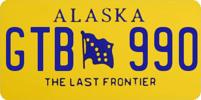 AK license plate GTB990