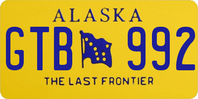 AK license plate GTB992