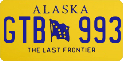 AK license plate GTB993