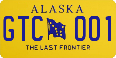 AK license plate GTC001