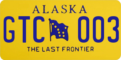 AK license plate GTC003