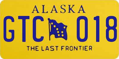 AK license plate GTC018