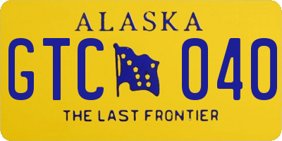 AK license plate GTC040