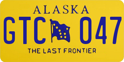 AK license plate GTC047